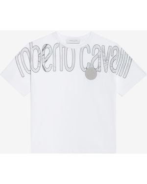 Roberto Cavalli Logo Print Cotton T-Shirt - Multicolour