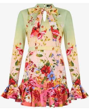 Roberto Cavalli Miami Print Mini Dress - Red
