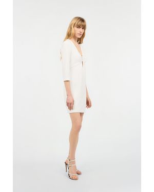 Roberto Cavalli Mini Dress With Three-Quarter Sleeves - White