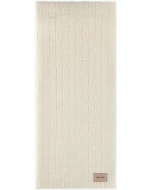 Roberto Cavalli Alpaca Blend Scarf With Branded Tag - White