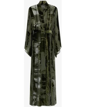 Roberto Cavalli Dressing Gown With Devorè Effect - Green