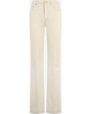 Roberto Cavalli Cotton Denim Bootcut Pants - White