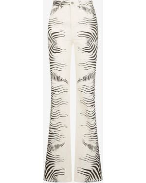 Roberto Cavalli Jeans Imprimé Zebra - Blanc