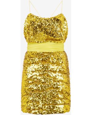 Roberto Cavalli Dress With Sequins - Yellow