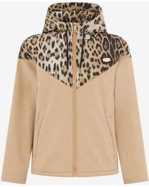 Roberto Cavalli Hooded Bomber Jacket - Natural