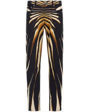 Roberto Cavalli Ray Of Printed Slim-Fit Jeans - Black