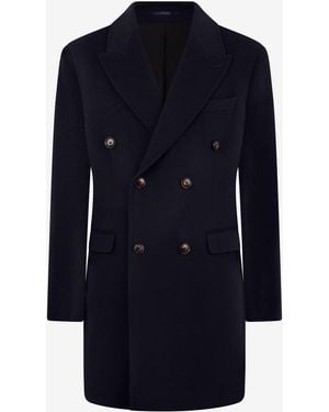 Roberto Cavalli Marble Print Coat - Blue