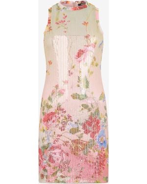 Roberto Cavalli Miami Flowers Print Mini Dress - White