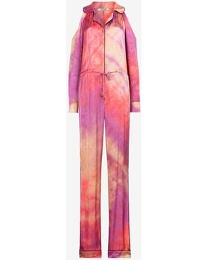 Roberto Cavalli Tie-Dye Drawstring Jumpsuit - Pink