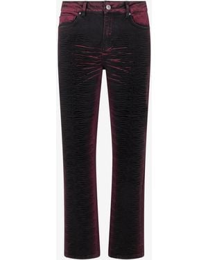Roberto Cavalli Jeans Pants Burgundy - Black