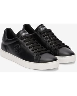 Roberto Cavalli Trainer With Embossed Monogram Rc - Black