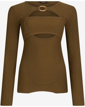 Roberto Cavalli Gerippter Pullover - Grün