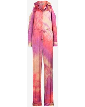 Roberto Cavalli Tie-Dye Drawstring Jumpsuit - Pink