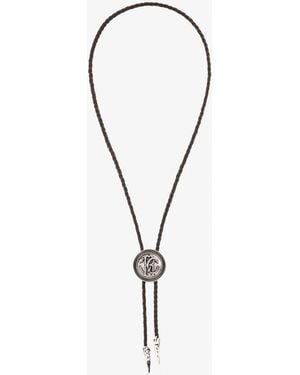 Roberto Cavalli Necklace Bolo Tie With Monogram Rc - Blue
