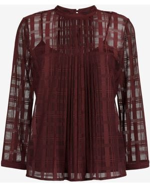 Roberto Cavalli Just Cavalli Check-Jacquard Pleated Top - Purple