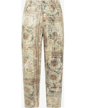 Roberto Cavalli Persian Tarot Print Jeans - Natural