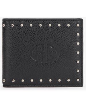 Roberto Cavalli Leather Wallet With Studs - Black