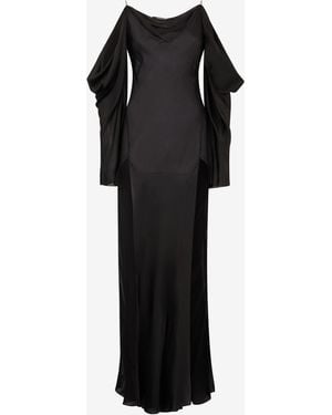 Roberto Cavalli Long Silk Dress - Black