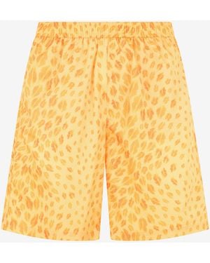 Roberto Cavalli Bermuda-Badeshorts Mit The Jaguar Kiss Print - Gelb