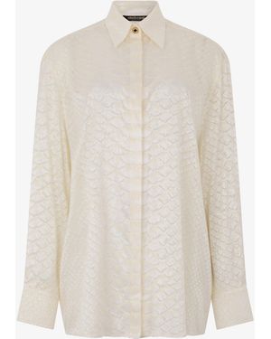 Roberto Cavalli Hemd Mit Serpentine-Print - Weiß