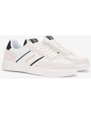 Roberto Cavalli Leather Trainers With Suede Inserts - Multicolour