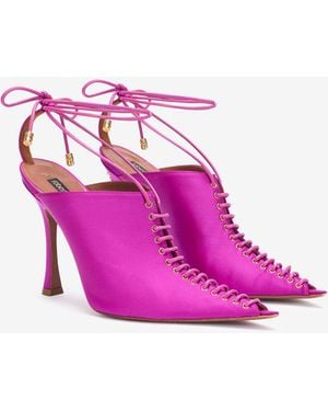 Roberto Cavalli Lace-Up Mules - Pink