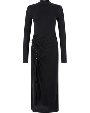 Roberto Cavalli Long Dress With Ruffle Detail - Black