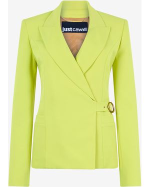 Roberto Cavalli Jacket With Side Belt - Yellow