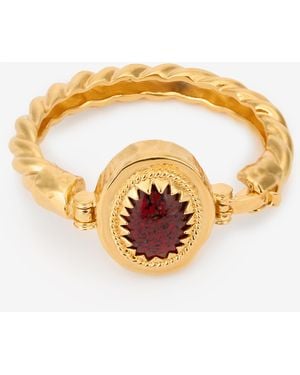 Roberto Cavalli Goldfarbener Armreif Mit Edelstein Rubin - Mehrfarbig