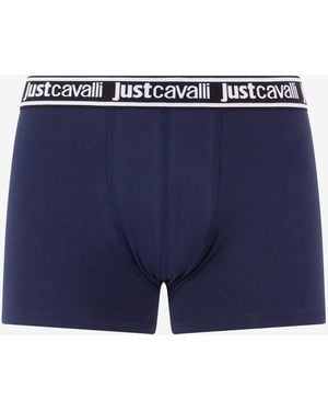 Roberto Cavalli Boxer Con Banda Logata - Blu