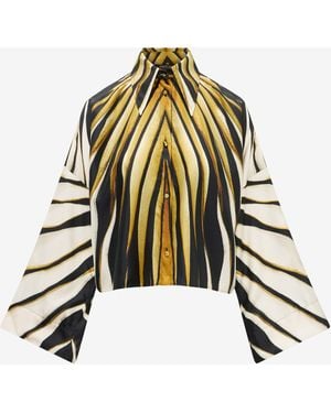 Roberto Cavalli Ray Of Print Silk Shirt - Metallic