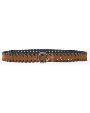 Roberto Cavalli Leather Belt With Snake Buckle - White