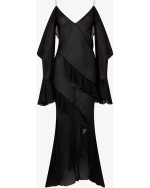 Roberto Cavalli Silk Chiffon Slip Dress - Black