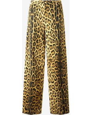 Roberto Cavalli Jeans With Jaguar Skin Print - Brown