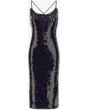 Roberto Cavalli Sequined Midi Dress - Blue