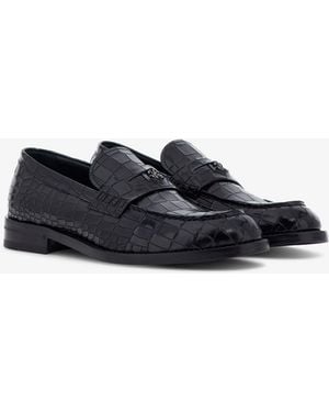 Roberto Cavalli Mocassini Effetto Coccodrillo - Nero
