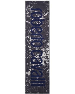 Roberto Cavalli Scarf With Appaloosa Print And Logo - Blue
