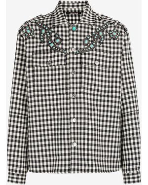 Roberto Cavalli Embellished Gingham Jacket - Black