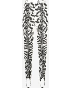 Roberto Cavalli Zebra-Printed Leggings - Gray