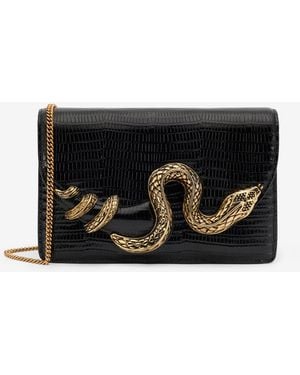 Roberto Cavalli Serpentine Shoulder Bag - Black