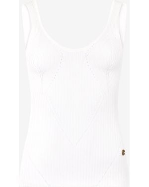 Roberto Cavalli Rubane Print Top - White