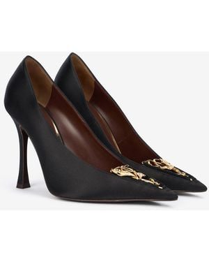 Roberto Cavalli Court Shoes With Leaf Insert - Black