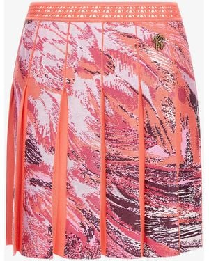 Roberto Cavalli Plumange Print Mini Skirt - Pink