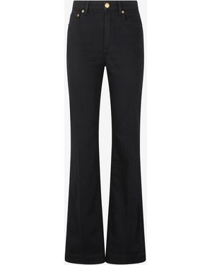 Roberto Cavalli Jeans With Mirror Snake Monogram - Black