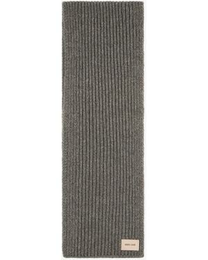 Roberto Cavalli Bufanda De Mezcla De Mohair Con Placa Con Logotipo - Gris