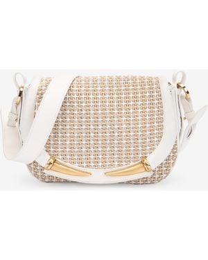 Roberto Cavalli Large Fang Shoulder Bag - White