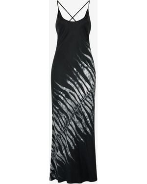 Roberto Cavalli Long Dress With Tigress Print - White