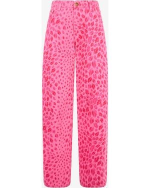 Roberto Cavalli The Jaguar Kiss Print Jeans - Pink