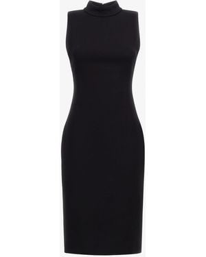 Roberto Cavalli Sleeveless Dress With Rc - Black