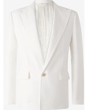 Roberto Cavalli Single-Breasted Blazer - White